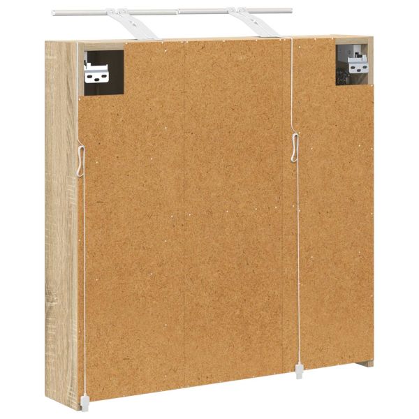 Шкаф с огледало за баня Сонома дъб 70 x 14,5 x 70 см