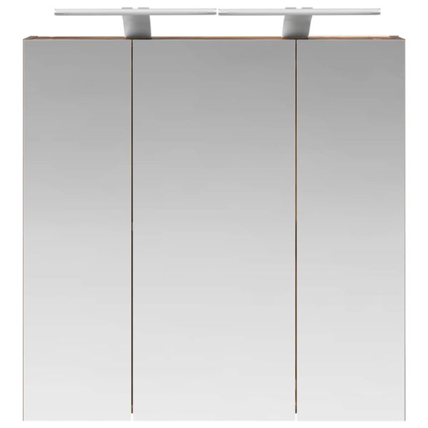 Шкаф с огледало за баня Димян дъб 70 x 14,5 x 70 см