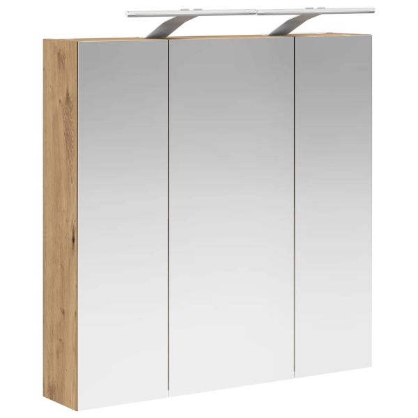 Шкаф с огледало за баня Дъб Артизан 70 x 14,5 x 70 см