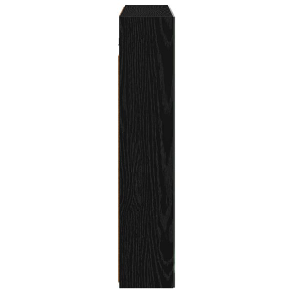 Шкаф с огледало за баня с рафт Черния дъб 80 x 14.5 x 70 см