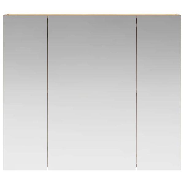 Шкаф с огледало за баня с рафт Сонома дъб 80 x 14.5 x 70 см