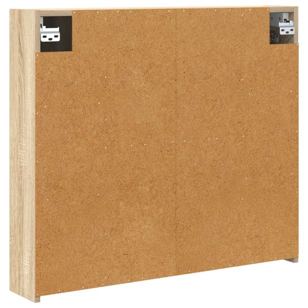 Шкаф с огледало за баня с рафт Сонома дъб 80 x 14.5 x 70 см