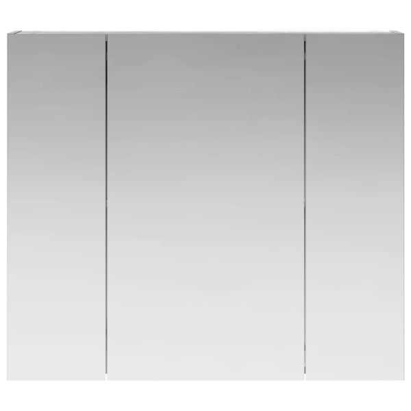 Шкаф с огледало за баня с рафт Сив Сонома 80 x 14.5 x 70 см