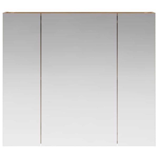 Шкаф с огледало за баня с рафт Дъб Артизан 80 x 14.5 x 70 см