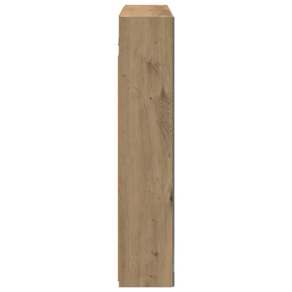 Шкаф с огледало за баня с рафт Дъб Артизан 80 x 14.5 x 70 см