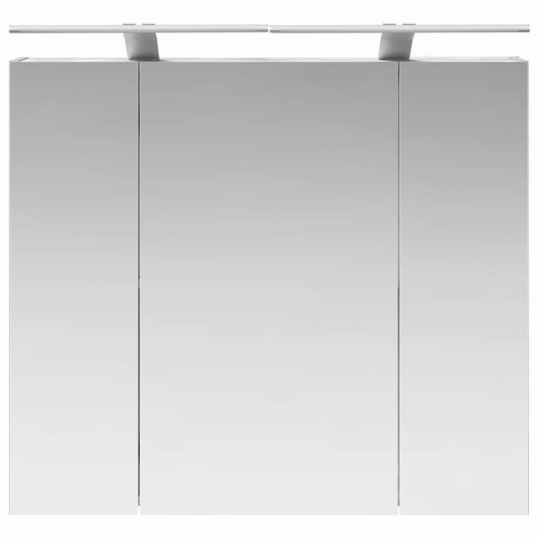 Шкаф с огледало за баня с рафт Черния дъб 80 x 14.5 x 70 см