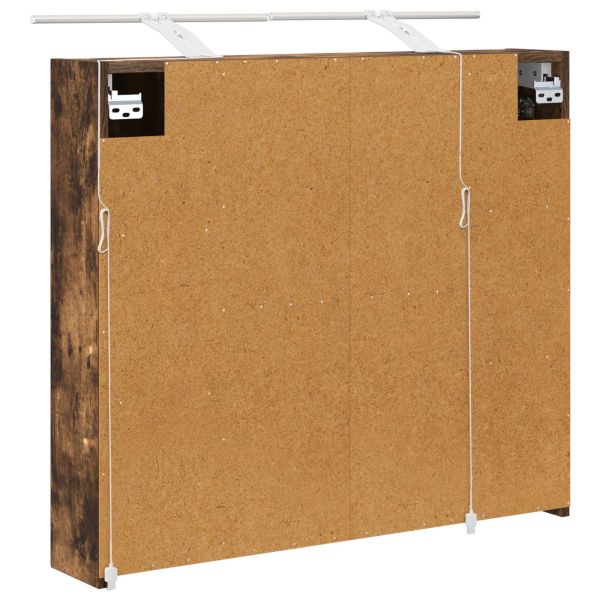 Шкаф с огледало за баня с рафт Димян дъб 80 x 14.5 x 70 см