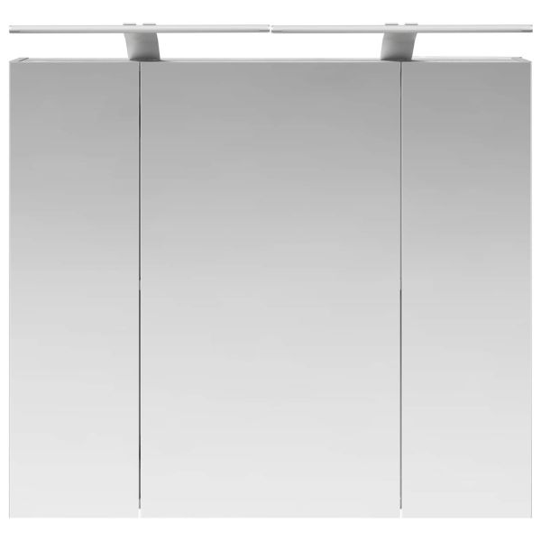 Шкаф с огледало за баня с рафт Сив Сонома 80 x 14.5 x 70 см