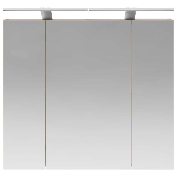 Шкаф с огледало за баня с рафт Дъб Артизан 80 x 14.5 x 70 см