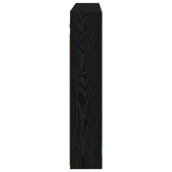 Шкаф с огледало за баня с рафт Черния дъб 100 x 14,5 x 70 см