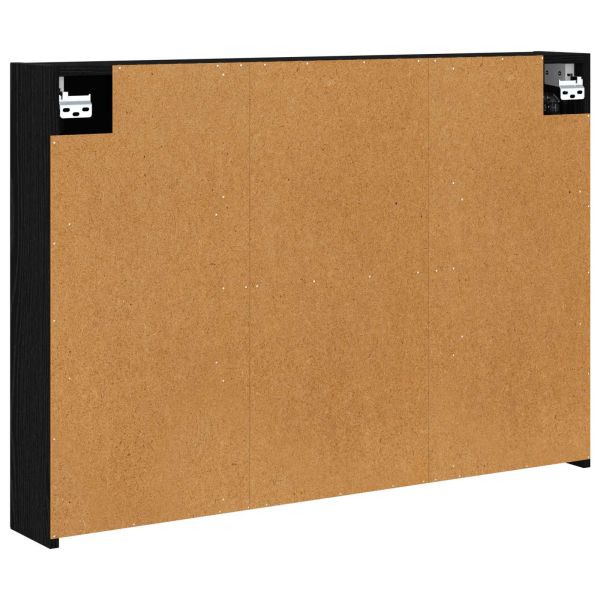 Шкаф с огледало за баня с рафт Черния дъб 100 x 14,5 x 70 см