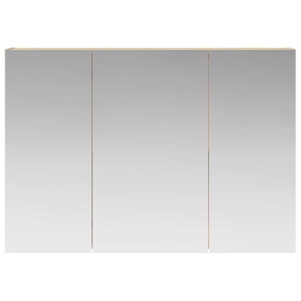 Шкаф с огледало за баня с рафт Сонома дъб 100 x 14,5 x 70 см