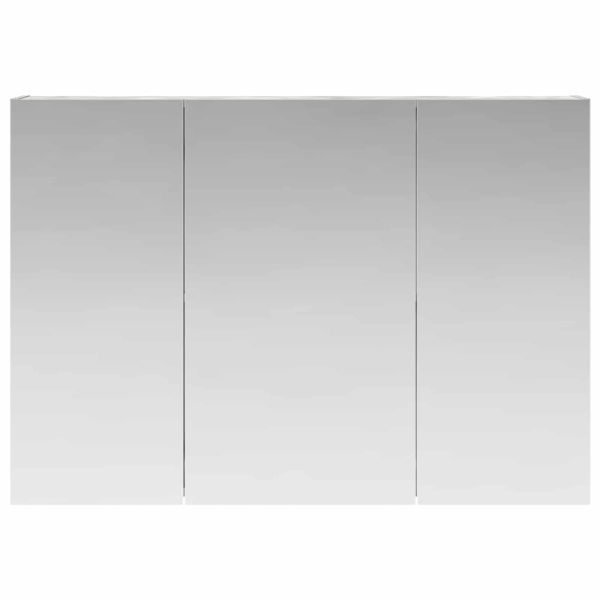 Шкаф с огледало за баня Циментено сиво 100 x 14,5 x 70 см