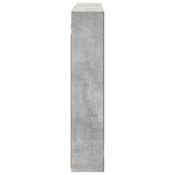 Шкаф с огледало за баня Циментено сиво 100 x 14,5 x 70 см