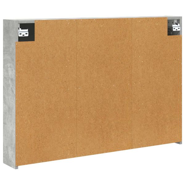 Шкаф с огледало за баня Циментено сиво 100 x 14,5 x 70 см