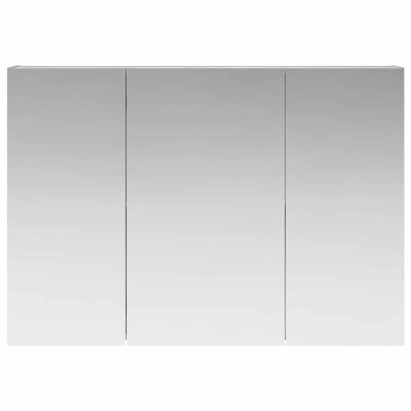 Шкаф с огледало за баня с рафт Сив Сонома 100 x 14,5 x 70 см