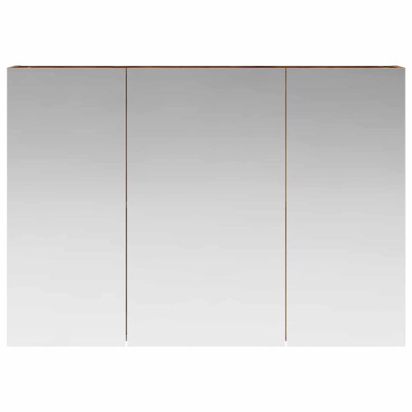 Шкаф с огледало за баня с рафт Старо дърво 100 x 14,5 x 70 см