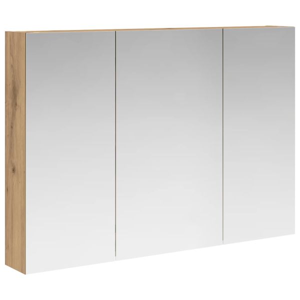 Шкаф с огледало за баня с рафт Дъб Артизан 100 x 14,5 x 70 см