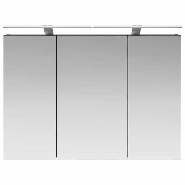 Шкаф с огледало за баня с рафт Черния дъб 100 x 14,5 x 70 см