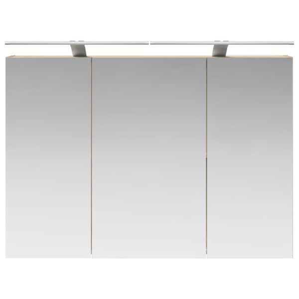 Шкаф с огледало за баня с рафт Сонома дъб 100 x 14,5 x 70 см