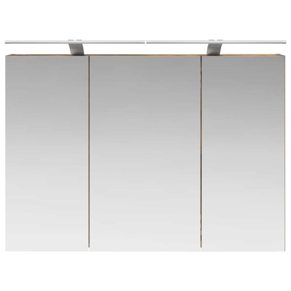 Шкаф с огледало за баня с рафт Димян дъб 100 x 14,5 x 70 см