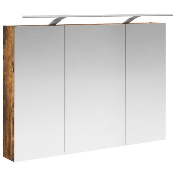 Шкаф с огледало за баня с рафт Димян дъб 100 x 14,5 x 70 см