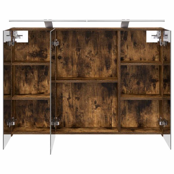 Шкаф с огледало за баня с рафт Димян дъб 100 x 14,5 x 70 см