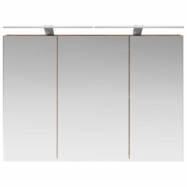 Шкаф с огледало за баня с рафт Старо дърво 100 x 14,5 x 70 см