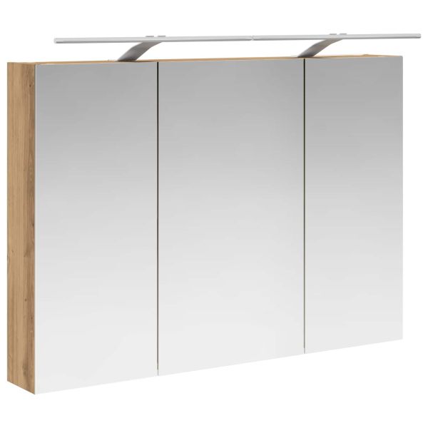 Шкаф с огледало за баня с рафт Дъб Артизан 100 x 14,5 x 70 см