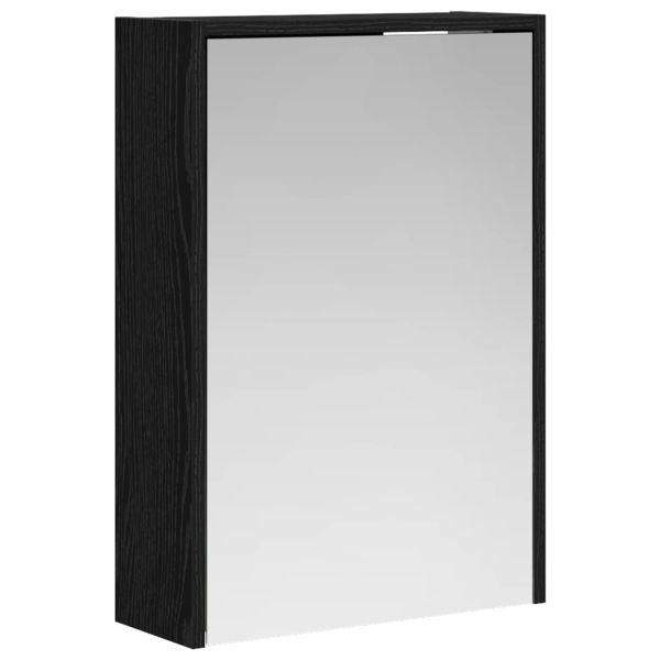 Шкаф с огледало за баня с рафт Черния дъб 43 x 16 x 62.5 см