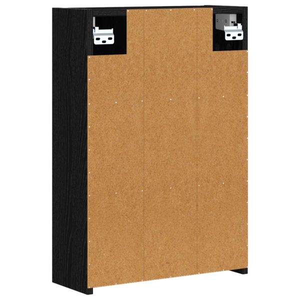 Шкаф с огледало за баня с рафт Черния дъб 43 x 16 x 62.5 см