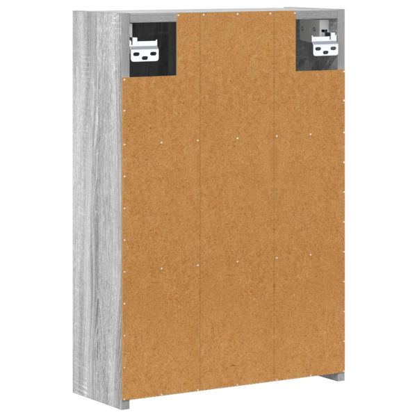 Шкаф с огледало за баня с рафт Сив Сонома 43 x 16 x 62.5 см