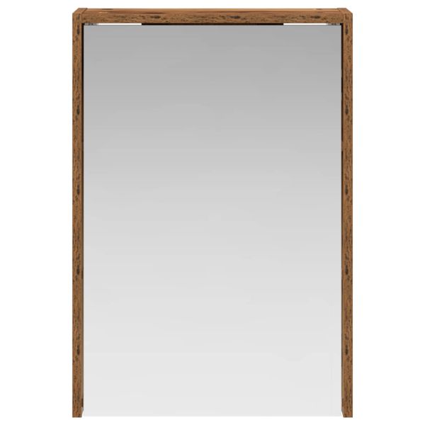 Шкаф с огледало за баня с рафт Старо дърво 43 x 16 x 62.5 см