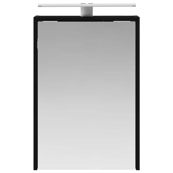 Шкаф с огледало за баня с рафт Черния дъб 43 x 16 x 62.5 см