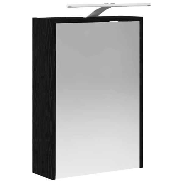 Шкаф с огледало за баня с рафт Черния дъб 43 x 16 x 62.5 см