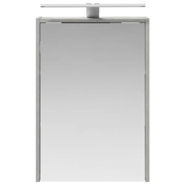 Шкаф с огледало за баня с рафт Циментено сиво 43 x 16 x 62.5 см