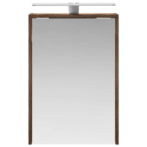 Шкаф с огледало за баня с рафт Димян дъб 43 x 16 x 62.5 см