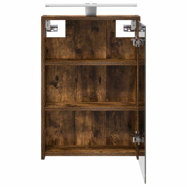 Шкаф с огледало за баня с рафт Димян дъб 43 x 16 x 62.5 см