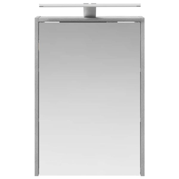 Шкаф с огледало за баня с рафт Сив Сонома 43 x 16 x 62.5 см