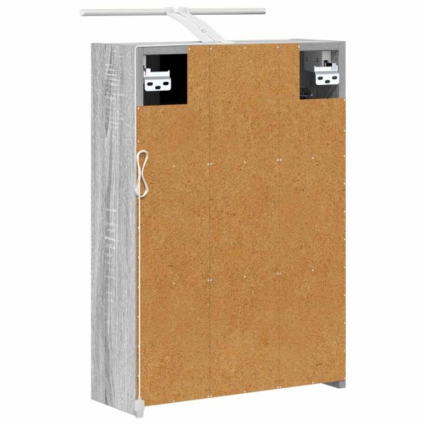 Шкаф с огледало за баня с рафт Сив Сонома 43 x 16 x 62.5 см