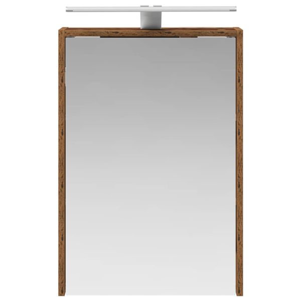 Шкаф с огледало за баня с рафт Старо дърво 43 x 16 x 62.5 см