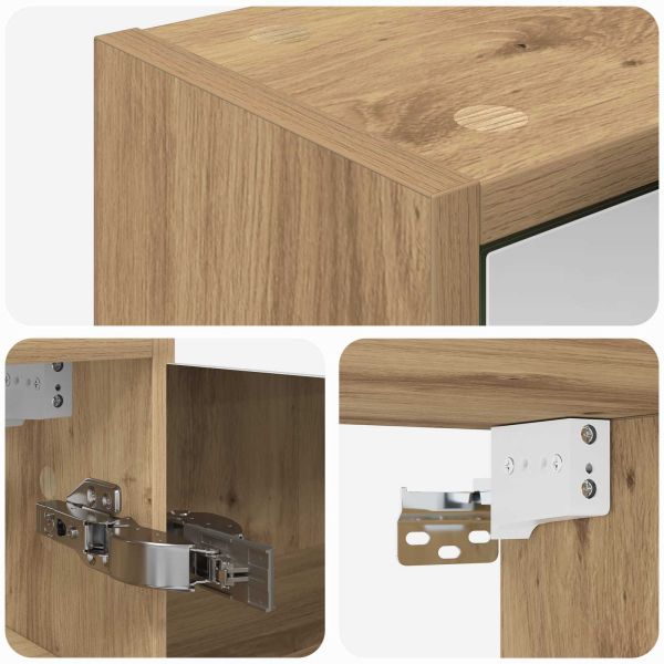 Шкаф с огледало за баня с рафт Дъб Артизан 43 x 16 x 62.5 см