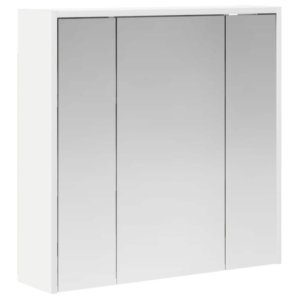 Шкаф с огледало за баня Бяло 63,5 x 16 x 62,5 см