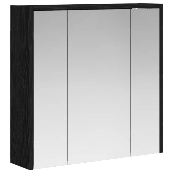 Шкаф с огледало за баня Черния дъб 63,5 x 16 x 62,5 см