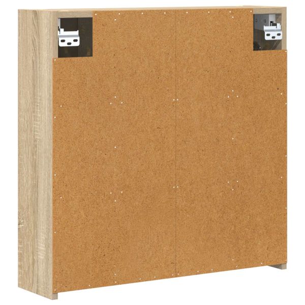 Шкаф с огледало за баня Сонома дъб 63,5 x 16 x 62,5 см