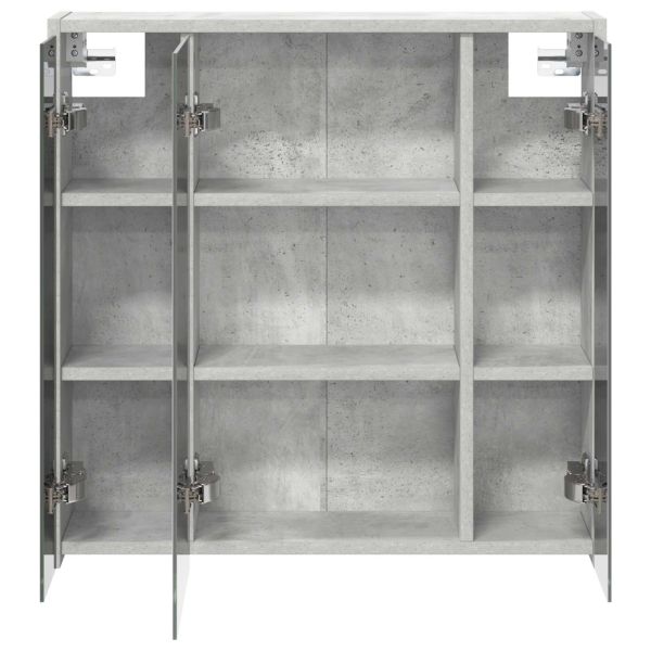 Шкаф с огледало за баня Циментено сиво 63,5 x 16 x 62,5 см