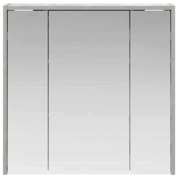 Шкаф с огледало за баня Циментено сиво 63,5 x 16 x 62,5 см
