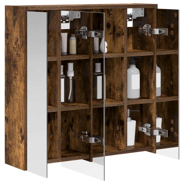 Шкаф с огледало за баня Димян дъб 63,5 x 16 x 62,5 см