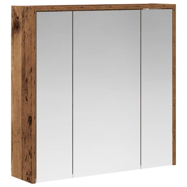 Шкаф с огледало за баня Старо дърво 63,5 x 16 x 62,5 см