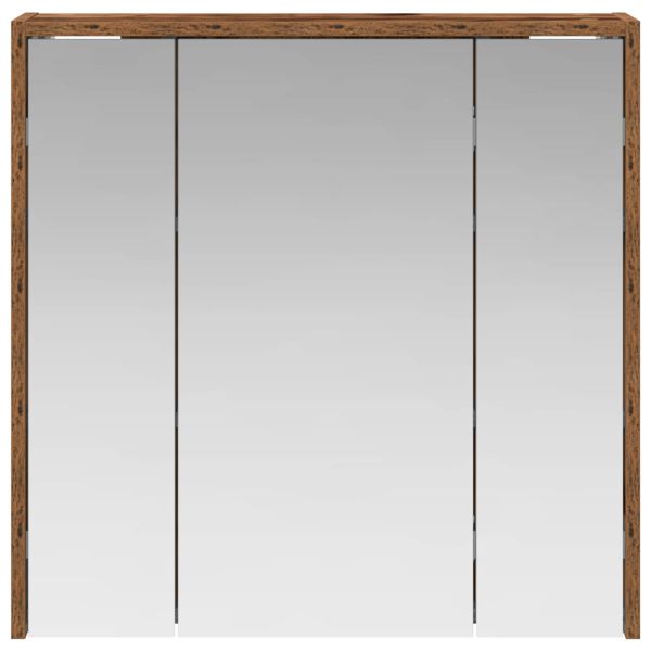 Шкаф с огледало за баня Старо дърво 63,5 x 16 x 62,5 см
